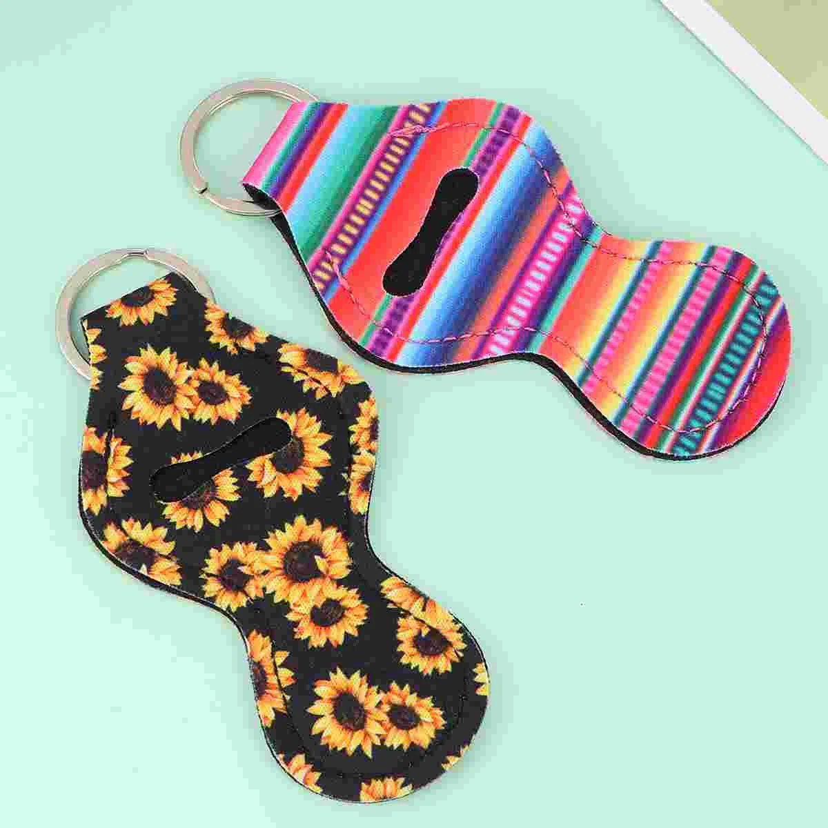 

Keychain Holder Lipstick Chapstick Balm Portable Lippouch Bottle Travel Keychains Blam Pendant Key Neoprene Chain Purse Shampoo