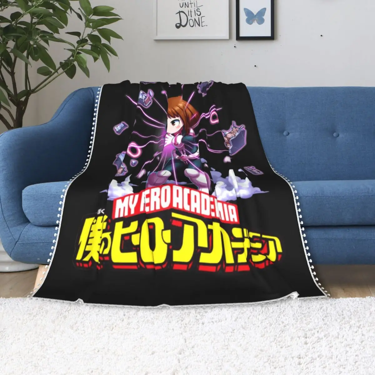 

Одеяло с застежкой Ochaco Uraraka, Флисовое одеяло в эстетике моя геройская академия, мягкое модное покрывало для сна