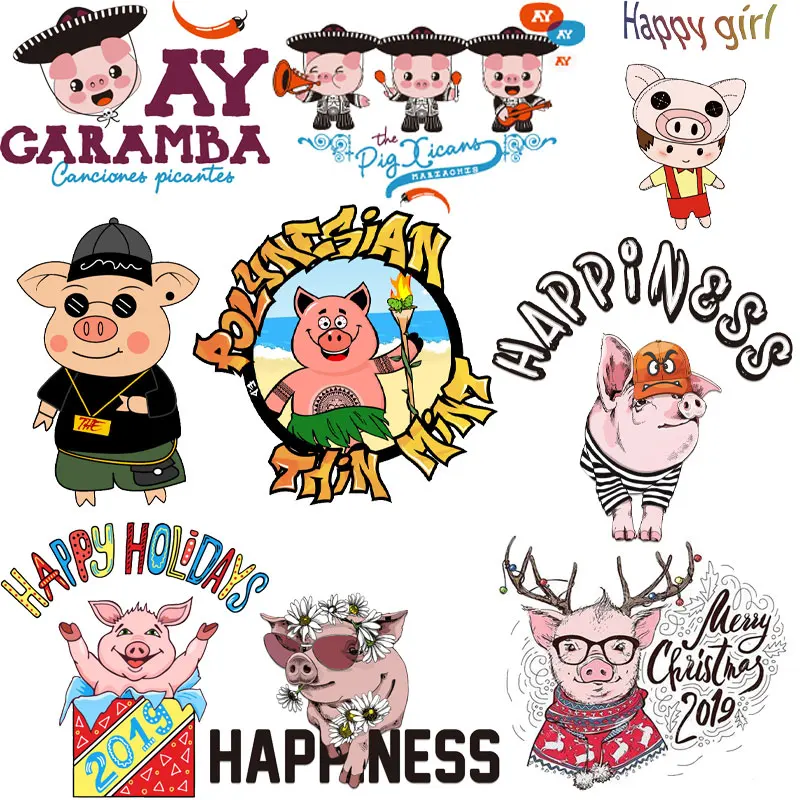 

Cartoon Patch Pig Patch Fusible Textile Transfer Iron Transfer Sticker Applique Clothes Iron-on Patches Custom Patch Logo Patch