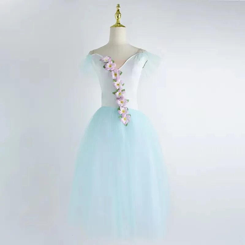 Длинное балетное платье для девочек профессиональная романтическая пачка с