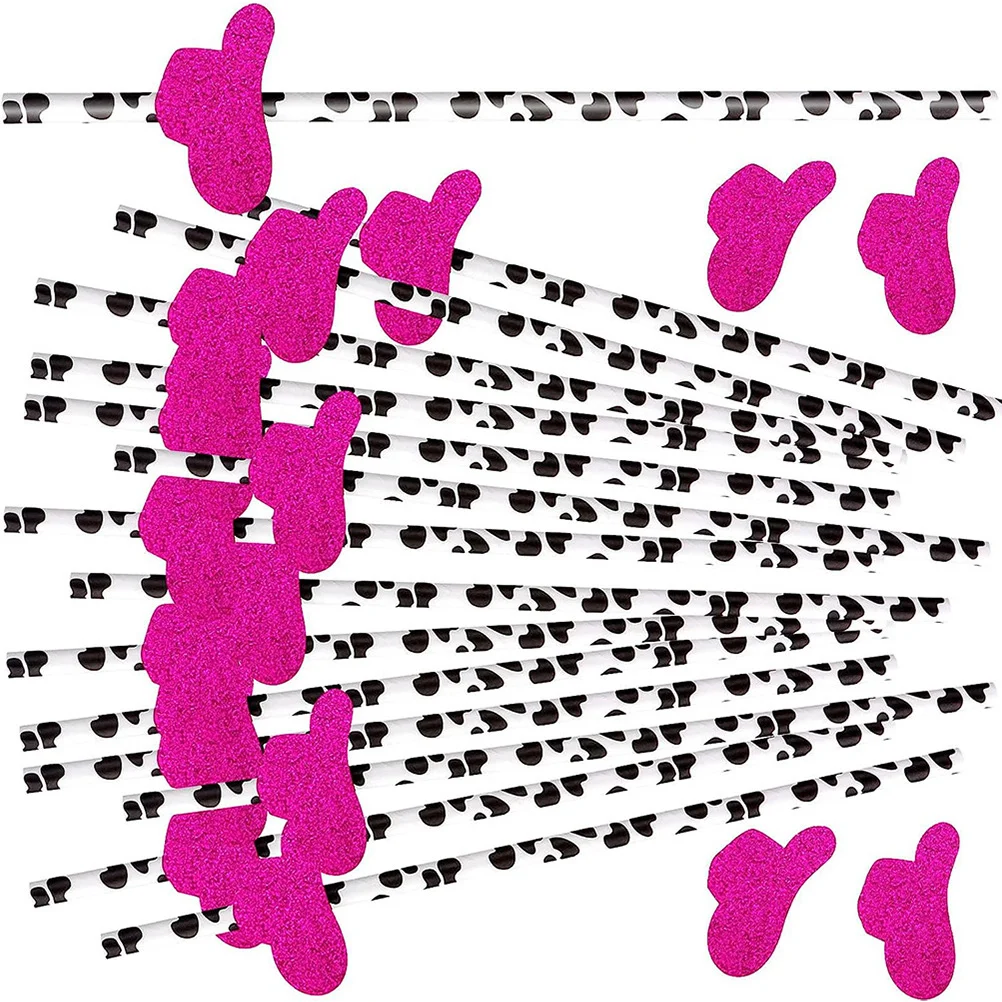 

36 Pcs Shot Straw Paper Straws Venue Setting Props Dancing Party Drinking Cowboy Themed Juice