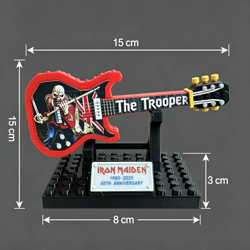 Фото Миниатюрная модель гитары Iron Maiden The Trooper к 50-летию - набор для самостоятельной сборки, коллекционный сувенир для фанатов, украшение для рабочего стола, подарок №5