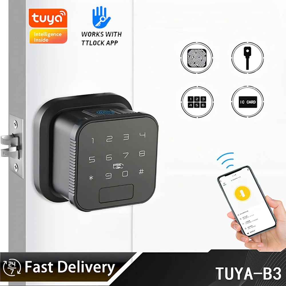 Дверной смарт-замок TUYA, замок с защелкой, Wi-Fi, электронный, со сканером  отпечатков пальцев, с ключом IC, паролем, USB, Аварийная зарядка, цинковый  сплав | AliExpress