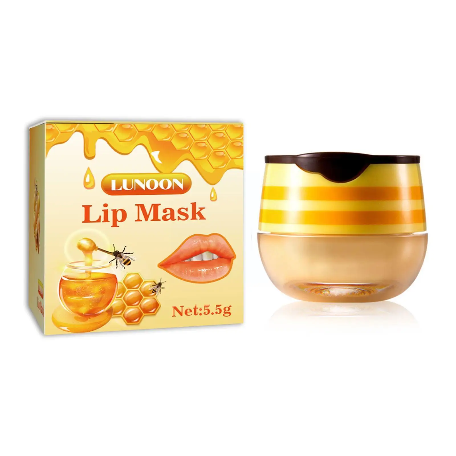 

Медовый бальзам для губ с прополисом, увлажняющая питательная маска против морщин, средство для губ, антирастрескивающая Помада для губ, ун...