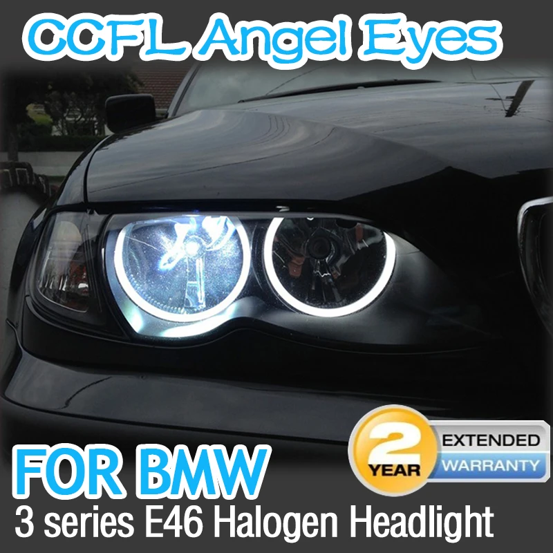 For BMW 3 Series E46 316i 318i 318is 320i 323i 325i 328i Halogen Headlight 1990-2000 CCFL White Angel Eye Halo Kit Accessories