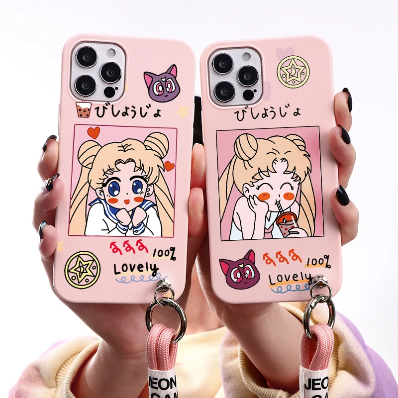 Силиконовый ТПУ чехол Lanyard для Samsung Galaxy A23 S21 S20 FE S22 Ultra S10 S9 Plus M12 M31 M52 Note 8 S10e S8 Сейлор