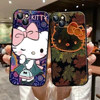 hello kitty phone case for funda iphone 13 11 pro max 12 mini x xr xs max 6 6s 7 8 plus se 2020 etui coque carcasa back soft