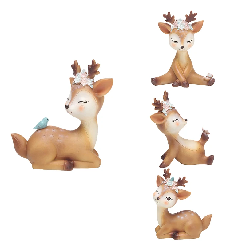 

Украшение в виде животного, оленя из смолы, искусственное украшение для сада