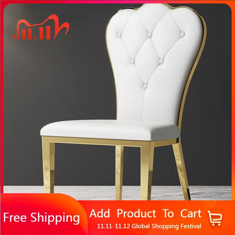 

Soft Living Room Throne Dining Chairs Modern Bedroom Backrest Dining Chairs Modern Office Stoelen Balcony Furniture WW50DC