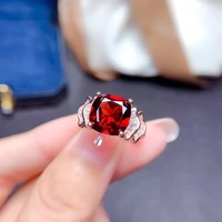 meibapj natural red mozambique garnet gemstone trendy ring for women real 925 sterling silver charm fine jewelry
