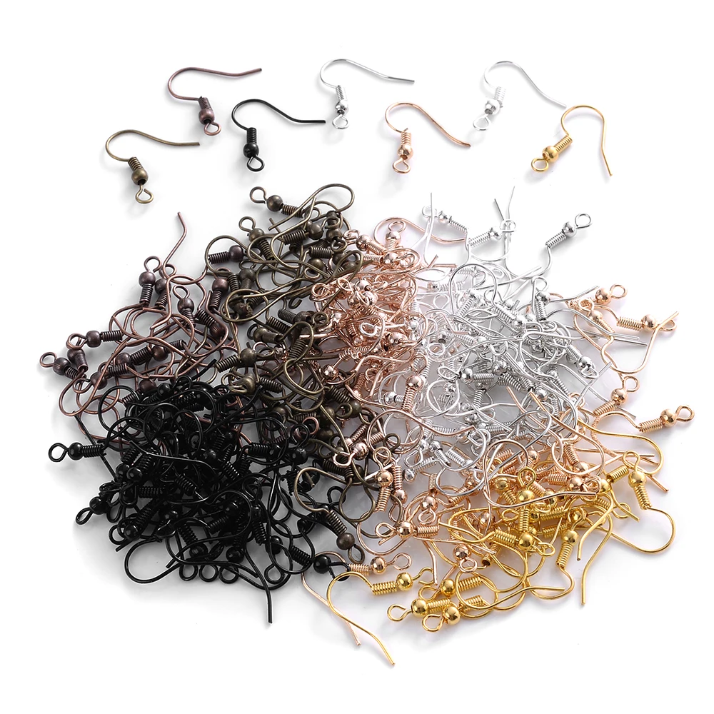 100Pcs 20x17mm Earrings Clasps Hooks Iron Ear Hook Bead Charms Earring Wires For Diy Jewelry Making Accessories Wholesale - купить по