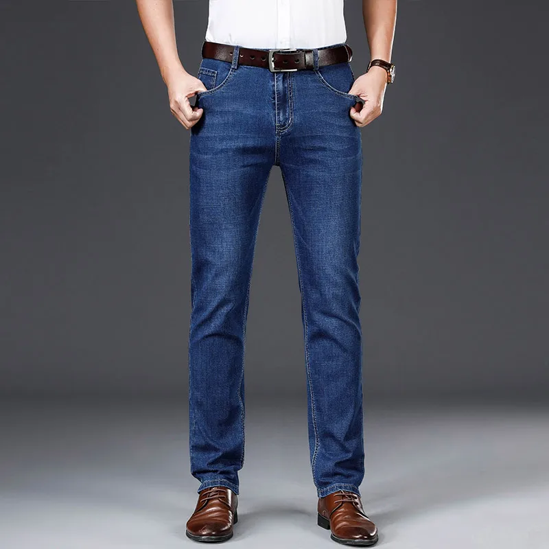 

Men's Jeans Casual and Comfortable Spring and Summer Straight Stretch Denim Trousers