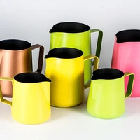 600ml stainless steel coffee milk frothing cup jug colorful coffer pitcher latte art jug for home bar office coffee shop use
