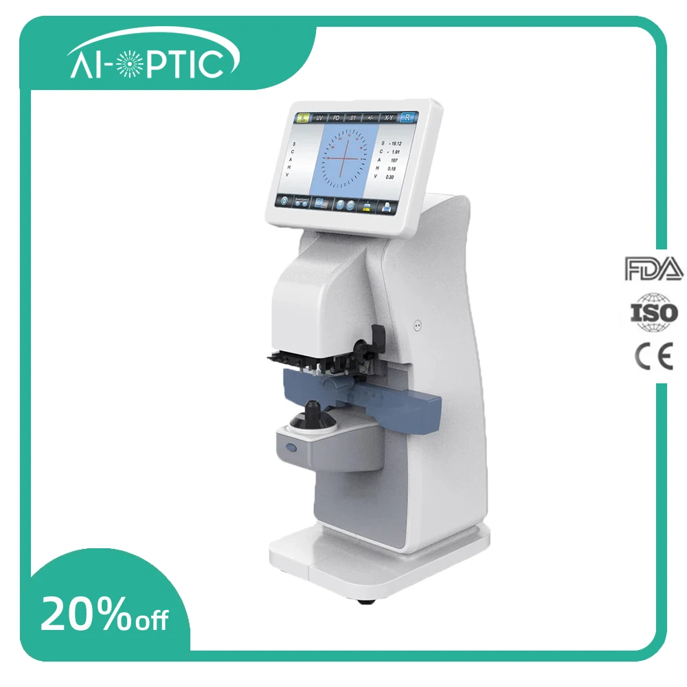 Автоматический линзметр 7-дюймовый сенсорный экран УФ-Pd печать фокусиметр