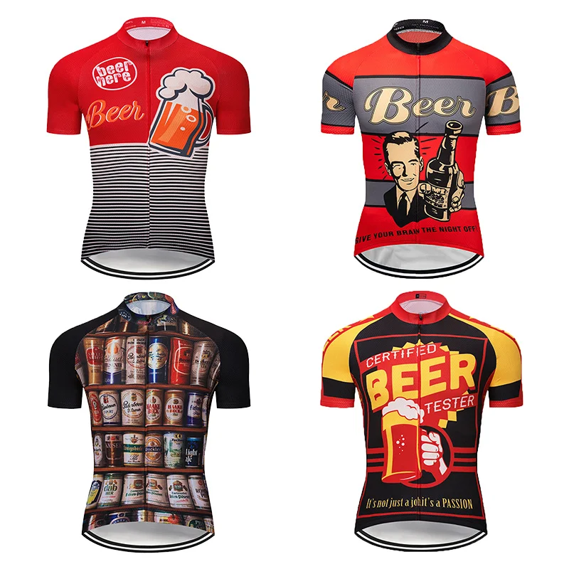 

Codbco Summer Beer Cycling Jersey MTB Bicycle Clothing Quick Dry Road Bike Clothes Men's Short Maillot Anti-sweat Sports T-Shirt