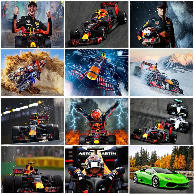 

5D Diy Diamond Painting for Max Racing Get Away Diamond Embroidery for F1 Diamond Mosaic Cross Stitch Home Decor Mosaic Gift