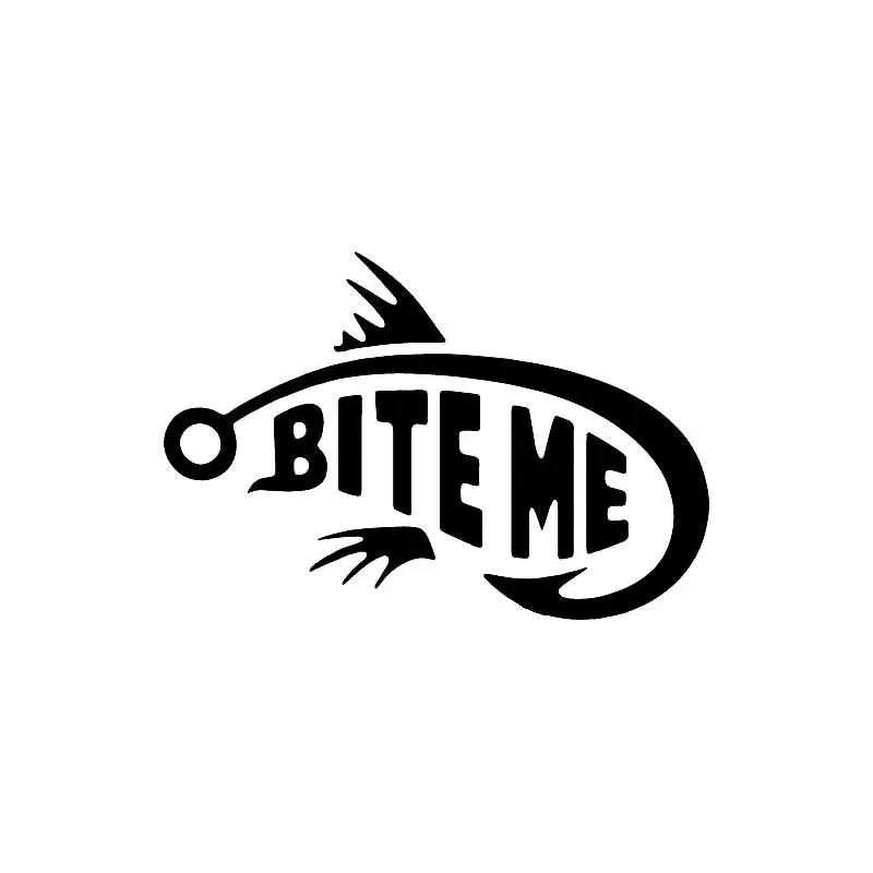 

Car Stickers Bite My Fish Fishing Fisherman Bait PVC Car Decoration Accessories Decals Waterproof Sunscreen Black/white,14cm*9cm