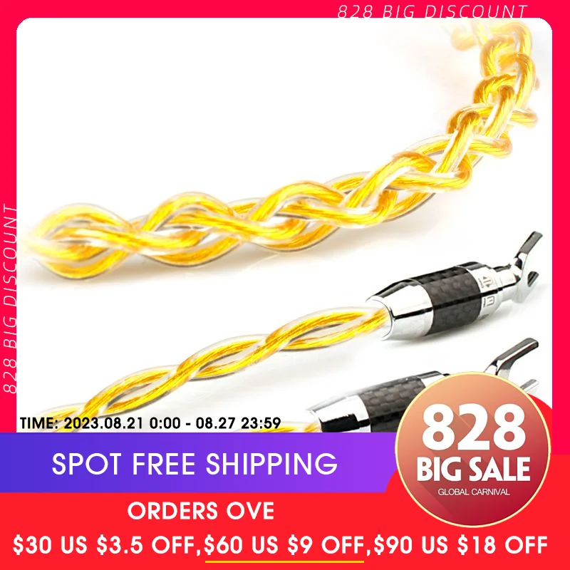 

Xiao Fan D20 Handmade Audio Line Hifi Speaker Cable 2 Banana Plug to 2 Curved type Banana plug Amplifier Speakon Wire Cables