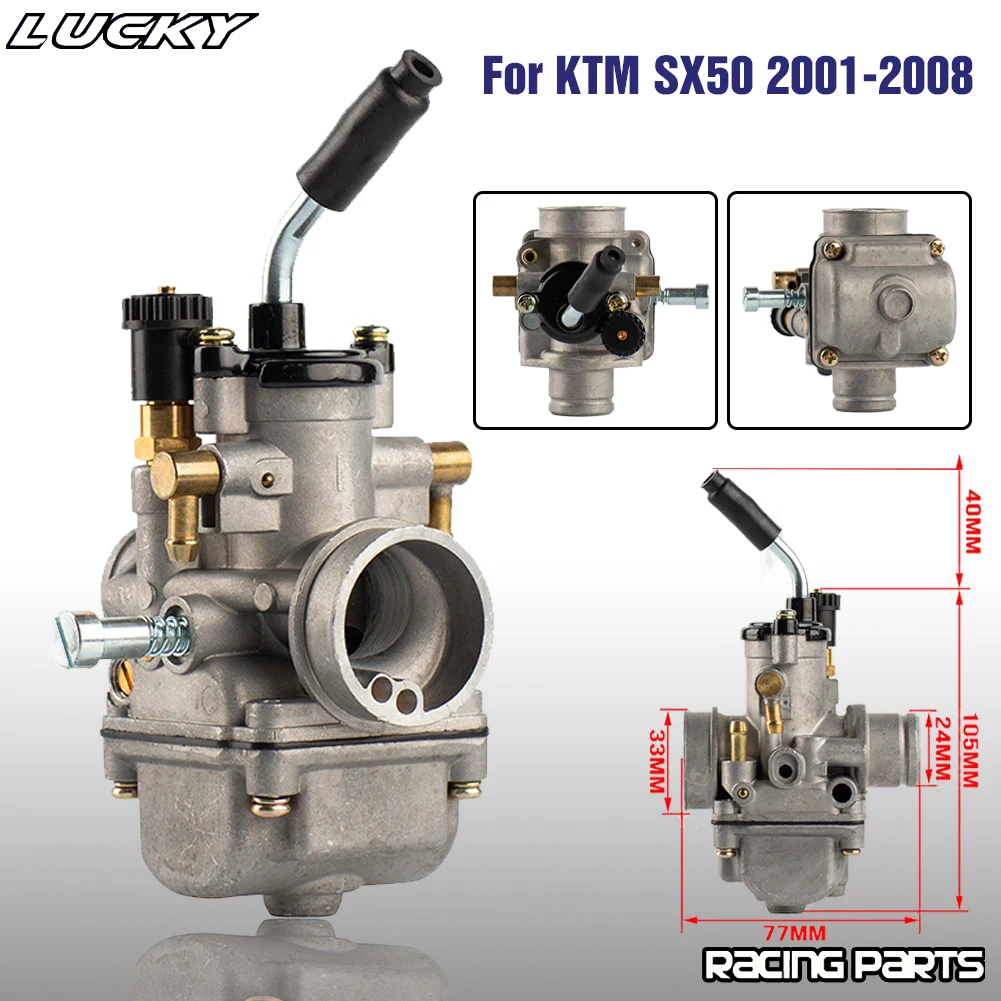 Купи Motorcycle 19mm Carburetor For KTM SX 50 50cc SX50 50SX 2001-2008 Dirt Pit Bike Carb Parts Motorcycle Engine Accessories за 494 рублей в магазине AliExpress