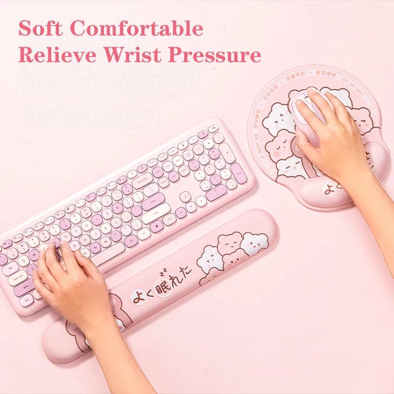 Мультяшный коврик для мыши и запястья набор поддержки рук офисный игровой