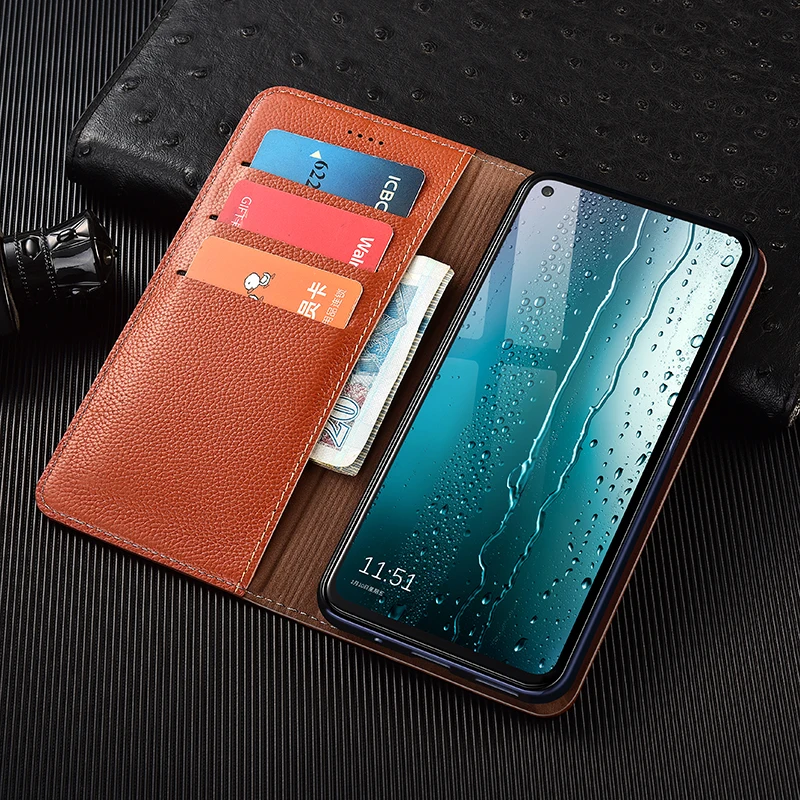 

Lychee Pattern Luxury Leather Wallet Phone Case For OPPO Realme C20 C20A C21 C21Y C25 C25Y C25s C30 C31 C35 Magnetic Flip Cover