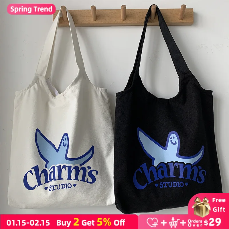 

Модные Хлопковые женские сумки-тоут, большие вместительные повседневные пряжки для девочек, сумки на плечо, повседневные складные женские ...