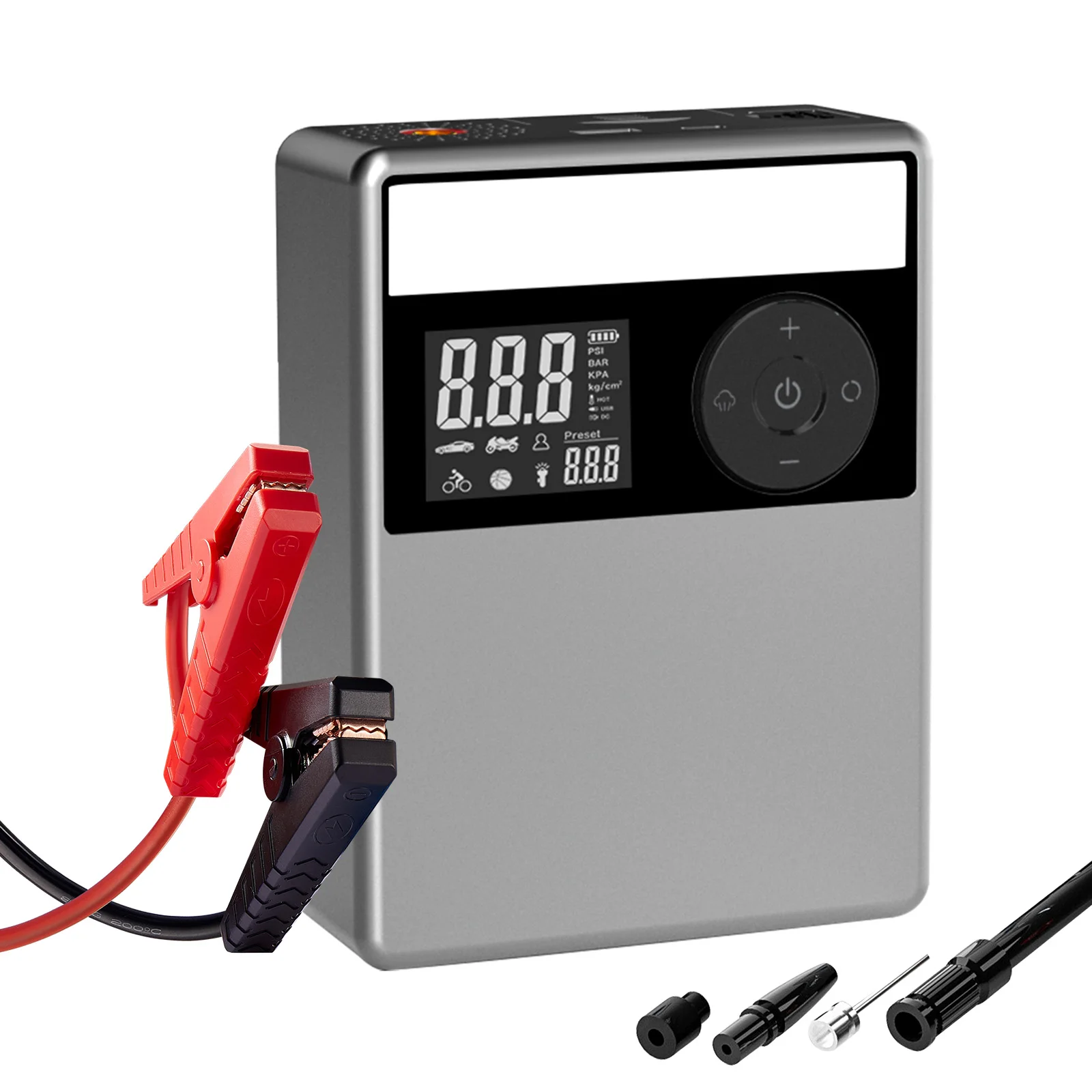 

Портативное зарядное устройство jumpstarter, портативное автомобильное зарядное устройство, пусковое устройство с воздушным компрессором