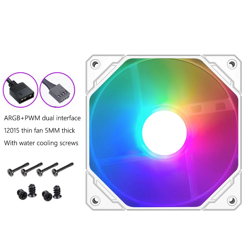 

Кулер для ПК ARGB, 4-контактный Вентилятор охлаждения PWM Aura Sync 12 см, с контролем температуры, тихий вентилятор с гидравлическим подшипником