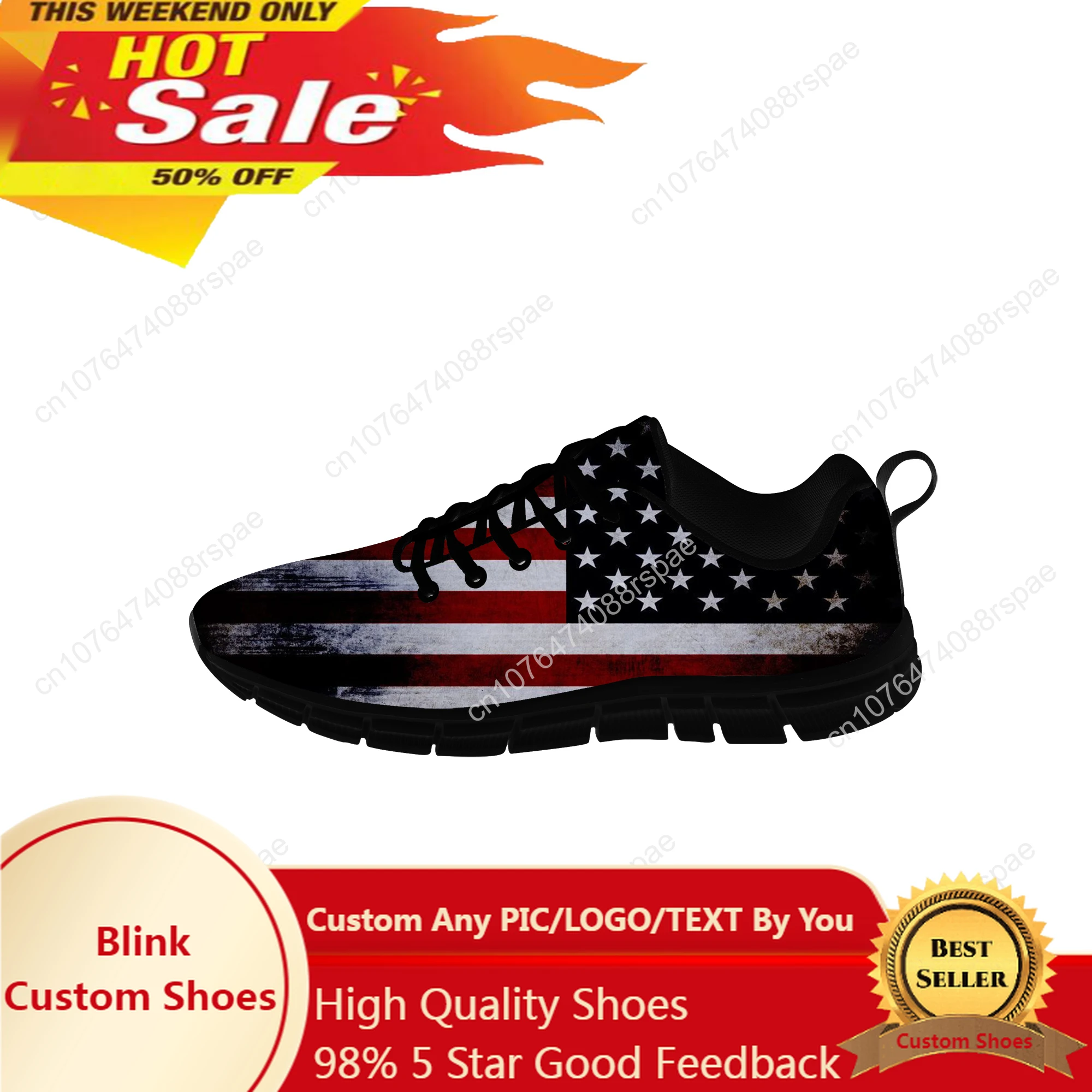 

Hot American Flag Sports Shoes Mens Womens Teenager Sneakers Casual Custom High Quality Couple Shoes Latest Black Running Shoes