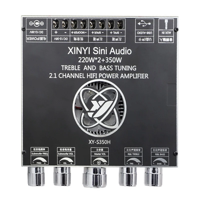 

2.1-Channel TPA3251 Bluetooth Digital Amplifier Module High And Low Tone Subwoofer,220Wx2+350W Amplifier Board XY-S350H