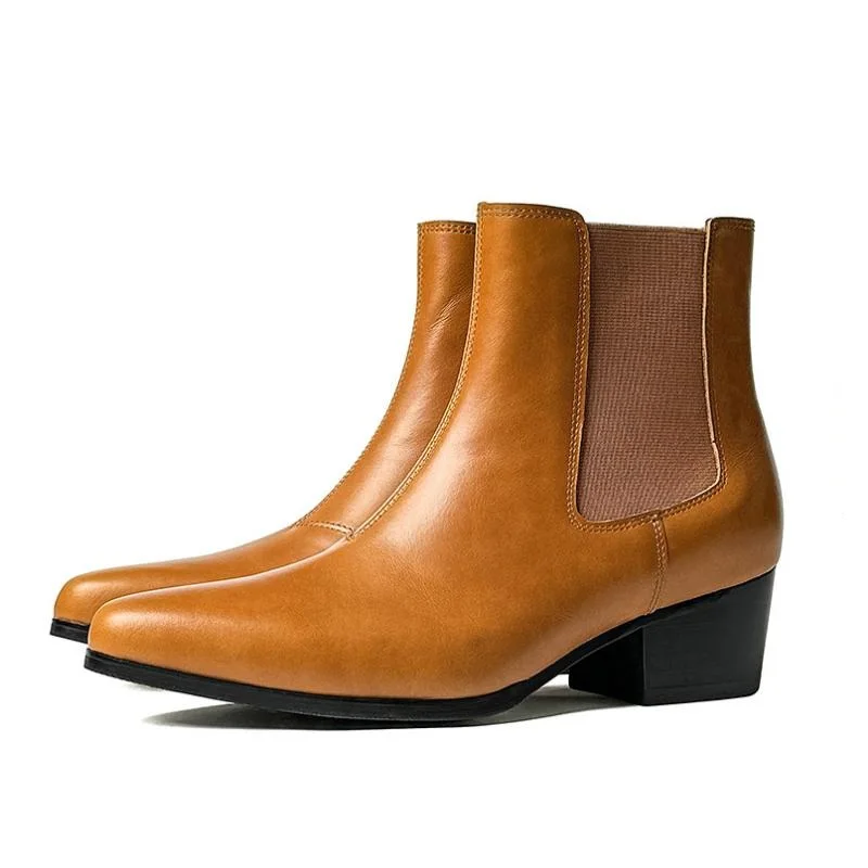 Осенне-зимние ботильоны из коровьей кожи с острым носком мужские ботинки челси