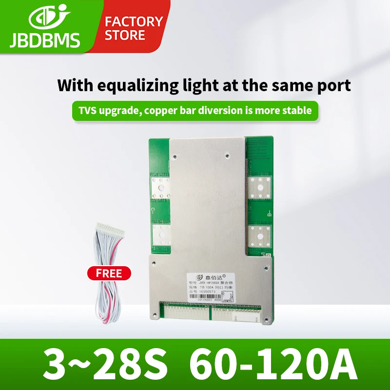JBD 3S 4S 7S 8S 14S 16S 17S 20S 21S 24S 28S плата Bms 48 в 36 В 24 в 12 В Lifepo4 баланс батареи BMS 60A 80A 100A 120A электрический автомобиль