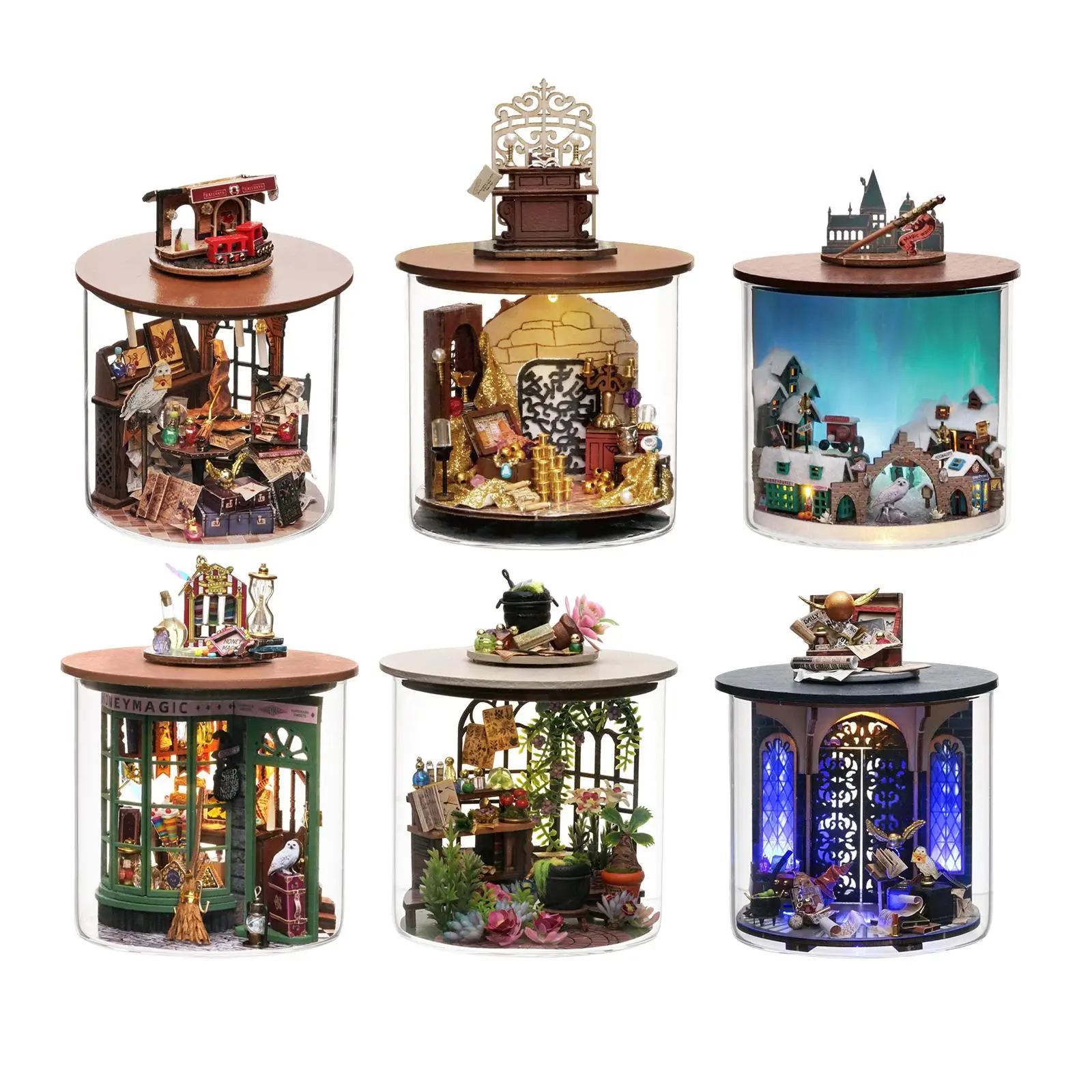 

Wood DIY Miniature Dollhouse Kit Dream Bottle Handcraft Accessories 3D Puzzle Doll House Model Kit for Toddler Adults Children