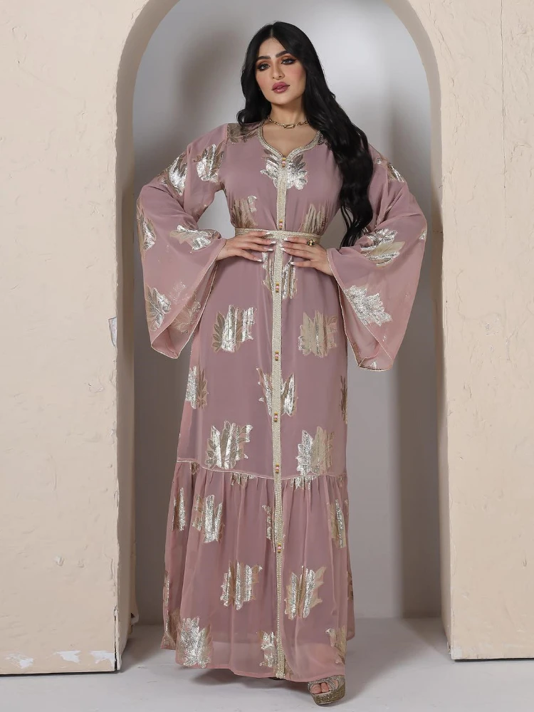 Arab Morocco Muslim Dress Abaya Women Ramadan Chiffon Abayas Dubai Turkey Islam Kaftan Longue Musulmane Vestidos Largos 2023