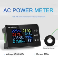 kws ac301 color screen ac voltage power meter ac50 300v digital voltmeter 0 100a ac50 300v ac meter detection module