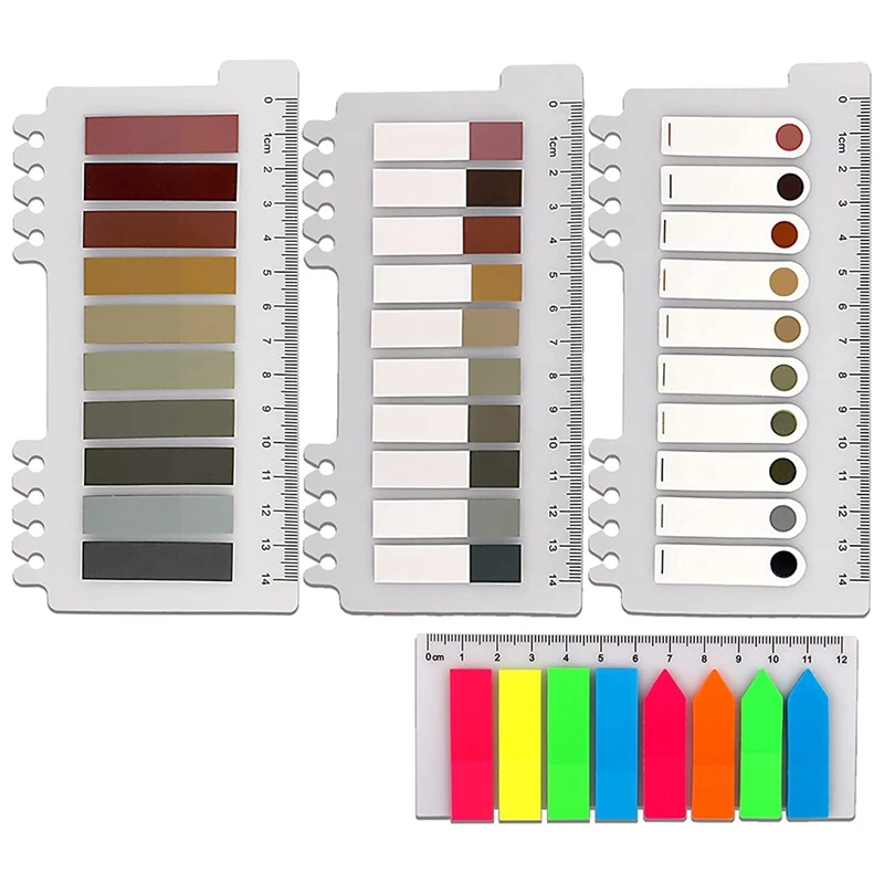 

Sticky Index Tabs, Page Marker Sticky, Translucent Writable And Repositionable File Tabs With Ruler, 4 Pack