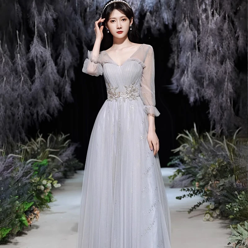 Женское платье для подружки невесты сексуальное китайское из газовой ткани