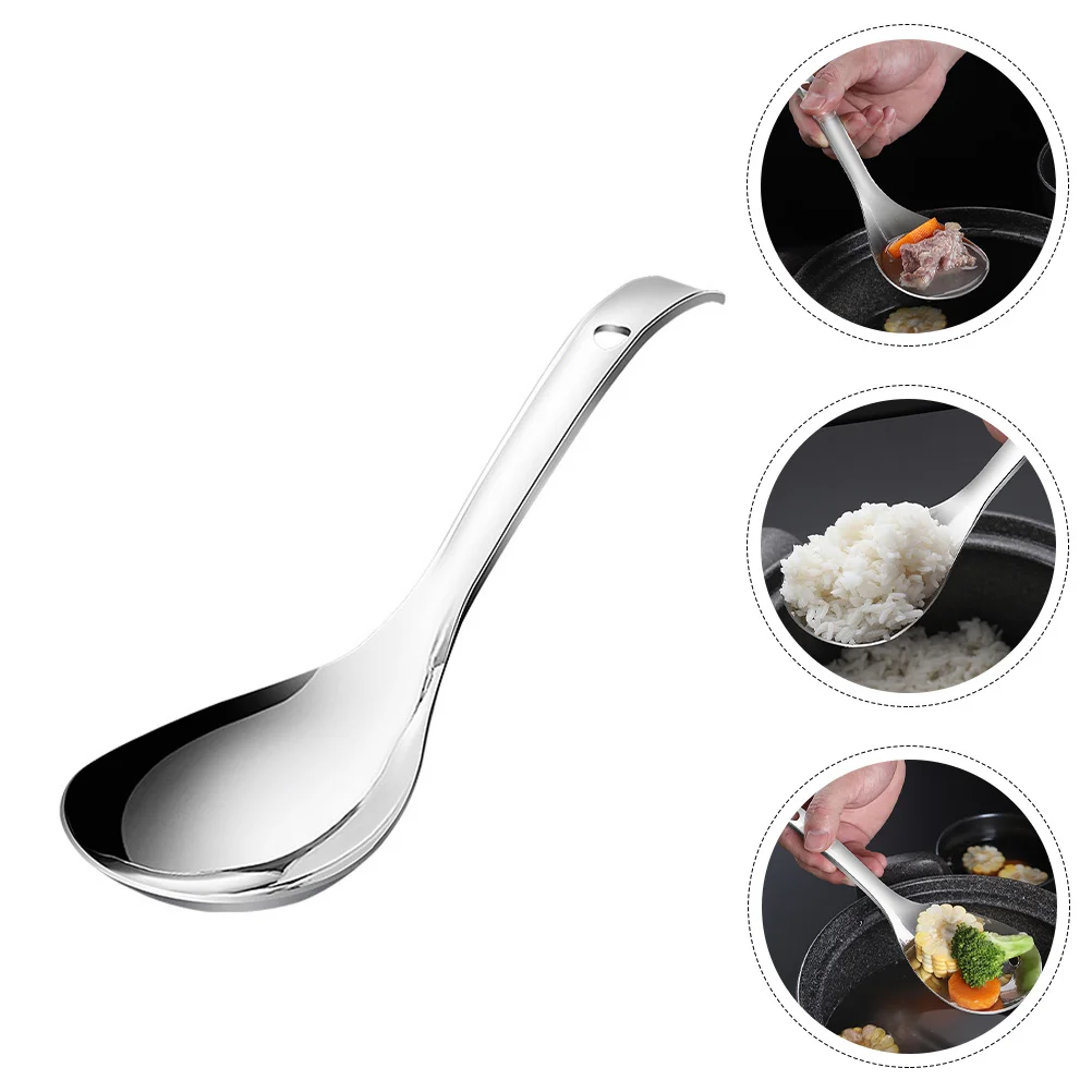 

Rice Spoon Paddle Serving Scoop Non Stick Spatula Spoons Cooker Ladle Soup Scooper Stainless Metal Cooking Porridge Home
