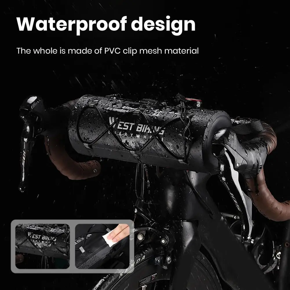 

Cycling Accessory Bag Waterproof Bike Frame Pouch with Capacity Cylinder Bag Non-slip Fastener Tape Ideal Cycling for Mtb