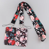 novel vintage flower neck strap lanyards for keys chain id card pass badge holder hang rope lariat lanyard key accessories gifts