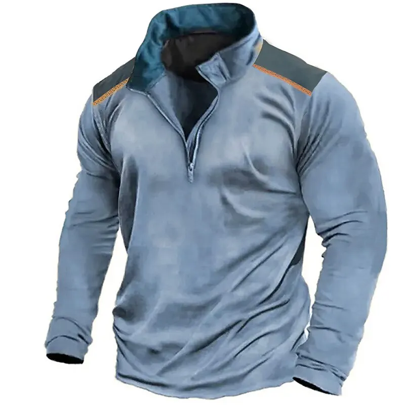 

Autumn Winter Men Zipper 3d Printed Men's Clothing Long Sleeved Pullers Fashion Hip Hop Turtleneck Tops Zip Polo Shirts Sweaters