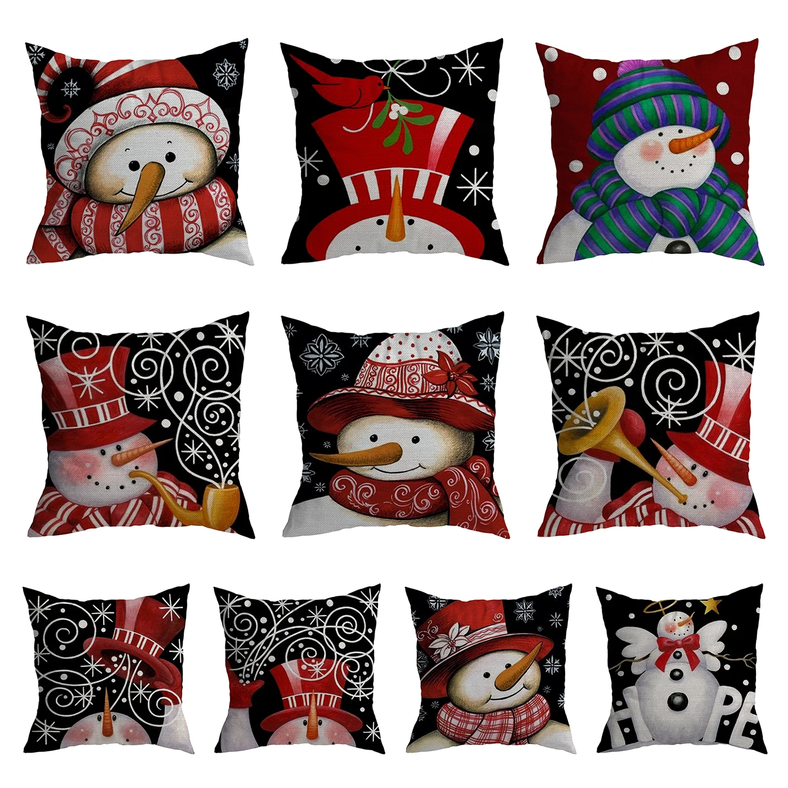 

Cushion Cover Useful Flax Soft Merry Christmas Throw Pillow Case Home Decoration Daily Use Christmas Pillowcase Pillow Cover