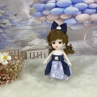 8 points bjd doll 13 movable joints pout 16cm cute doll 3d big eyes fashion clothes skirt children play house toys girl gift