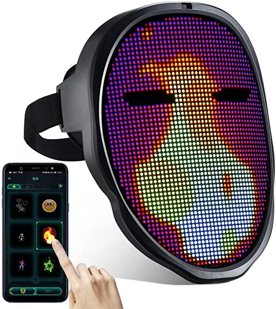 

Biumart APP Editing LED Variable Face Glowing Mask for Festival Party