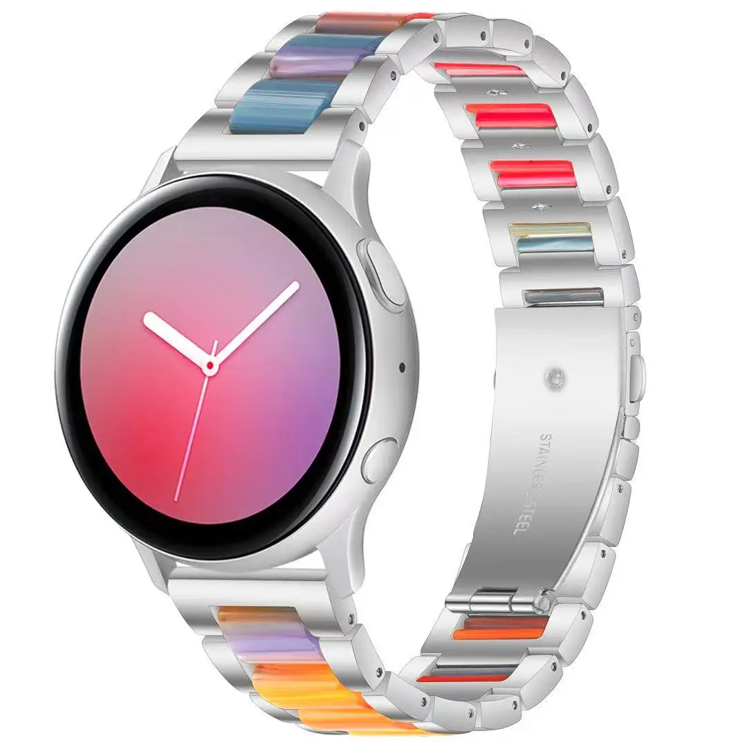 20mm 22mm Metal+Resin Bracelet For Samsung Galaxy Watch 3/4/Active 2/Huawei Watch 42mm luxury bracelet wristband For Amazfit GTR