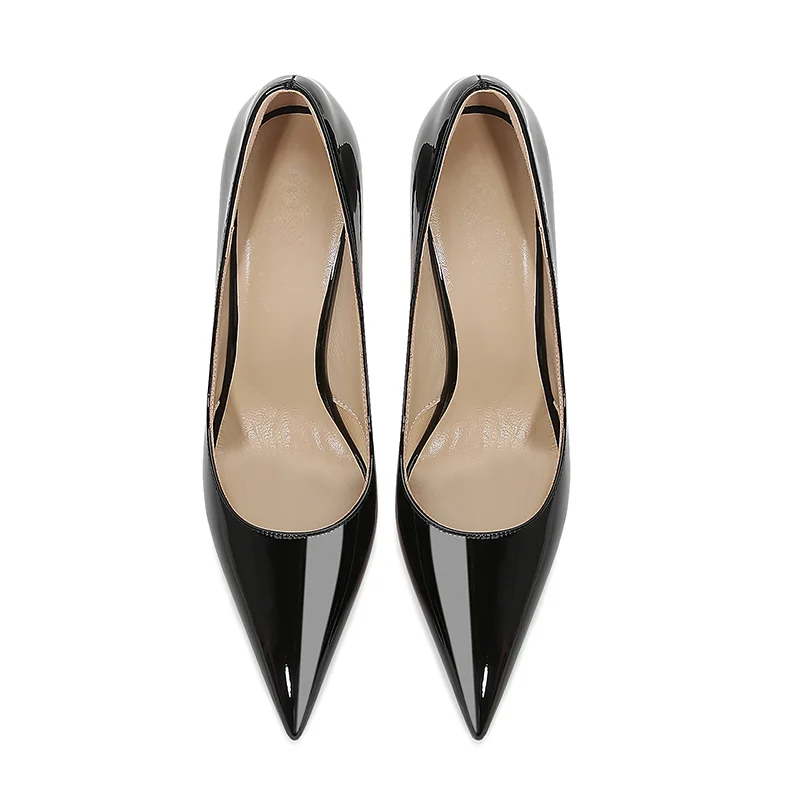 Temperament Sexy High end Heel Shoes Spring and Autumn Fine Heels Comfortable Lacquer Leather Women's Single Shoes