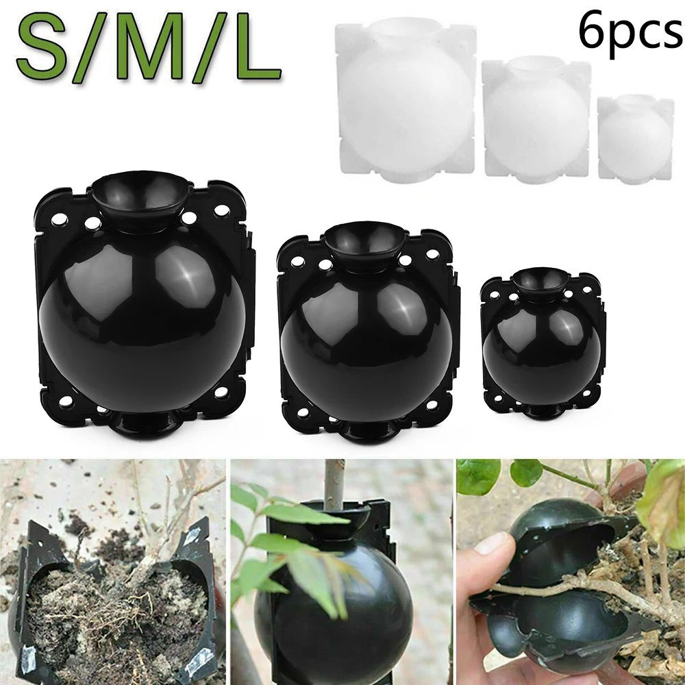 

6PCS Plant Rooting Ball Root Device Gallon Pots Pressure Propagation Ball Box Grafting Root Growing Box Propagation Pots