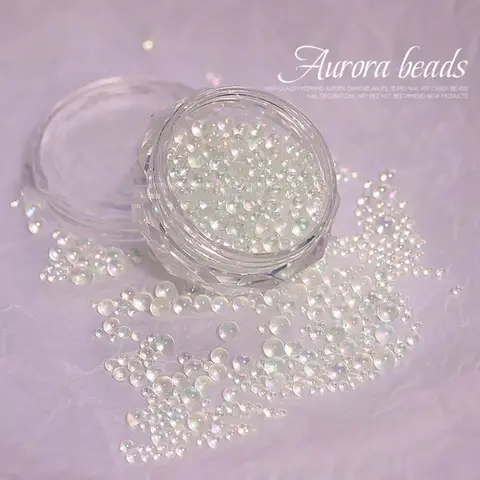 Стеклянные бусины Aurora Bubble Beads 3D для дизайна ногтей