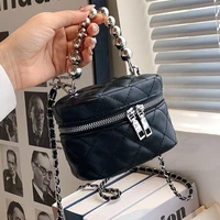 cute quilted small box chain women shoulder bag luxury brands beading chains crossbody bags for women mini lingge woman handbags