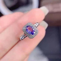 trendy cubic zirconia rings silver color purple crystal wedding square ring gifts for women jewelry wholesale drop shipping